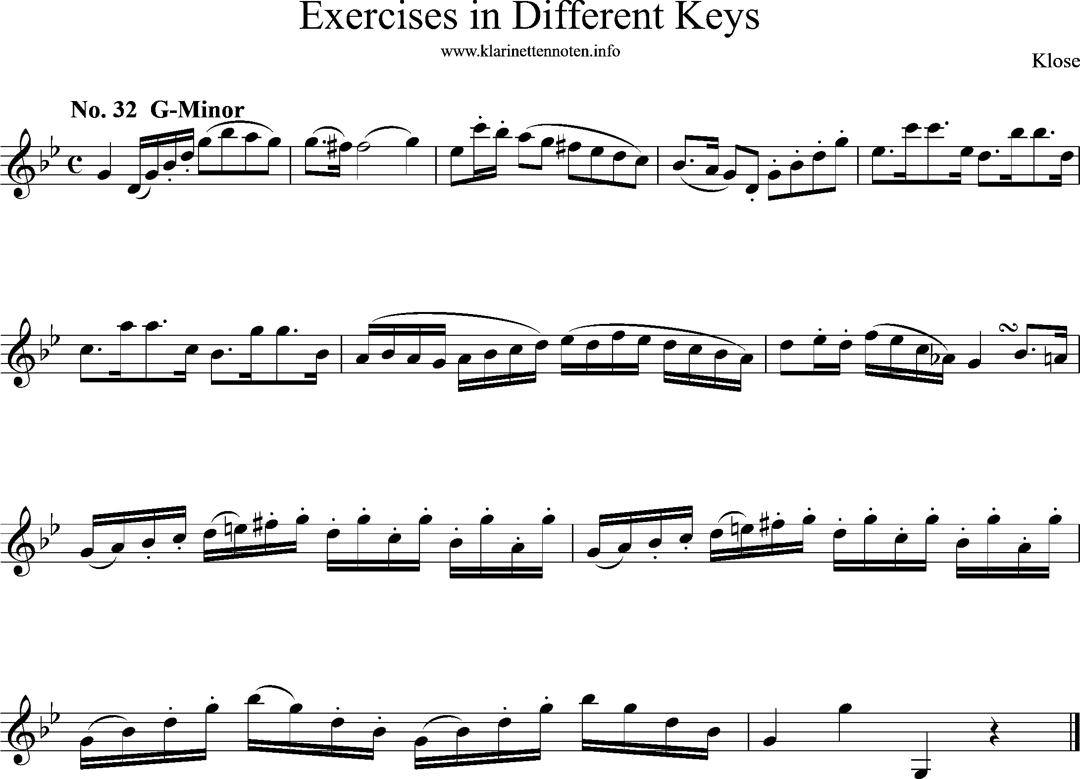 Exercises in Differewnt Keys, klose, No-32, g-minor